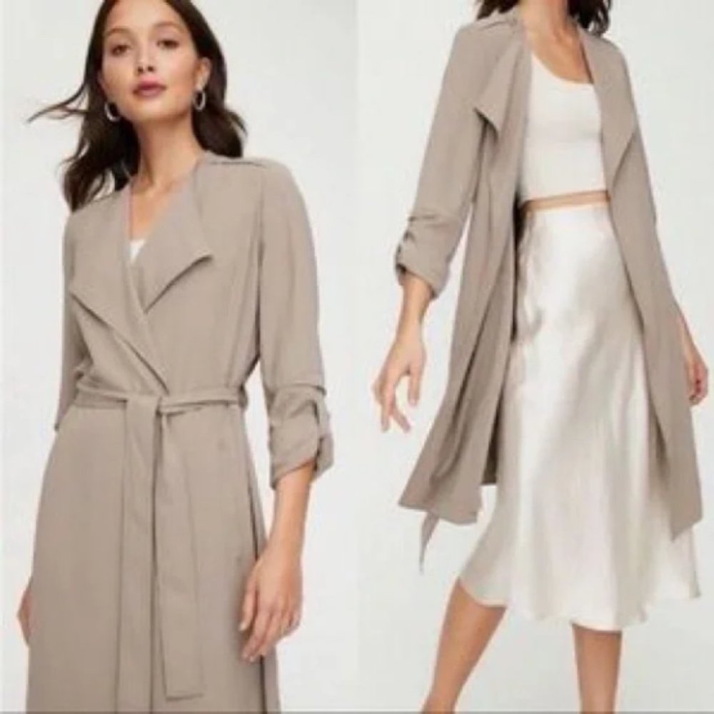 Babaton Flowy Trench Coat | XS | Modern Taupe